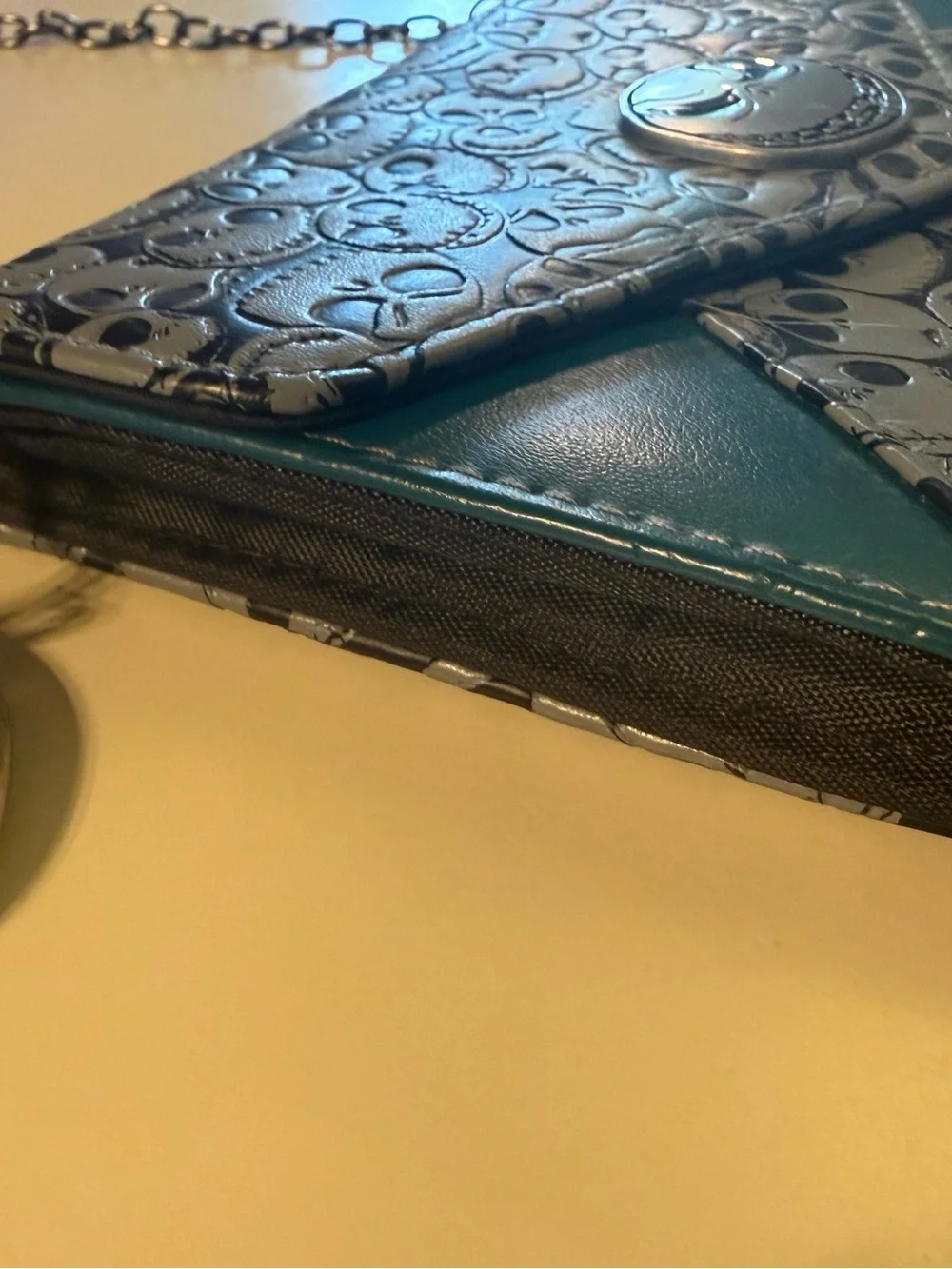The Nightmare Before Christmas Jack Skellington Teal Accent Crossbody Wallet